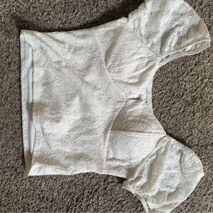 No Boundaries White Lace Crop Top